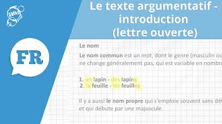 Allô prof  Le texte argumentatif  introduction lettre ouverte [upl. by Steen456]