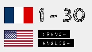 Numbers from 1 to 30  French  English [upl. by Zarla661]