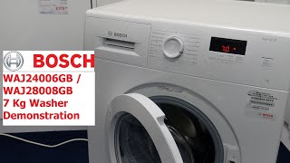 Bosch WAJ24006GB amp WAJ28008GB 2020 model Washing Machine Demonstration [upl. by Naig]