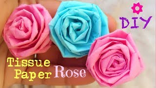 How to make Tissue Paper Roses  Very Easy DIY [upl. by Rillis]