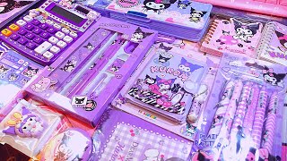 Kuromi Stationery Haul Unboxing ASMR 💜🔮  My Sanrio Collection [upl. by Chow]