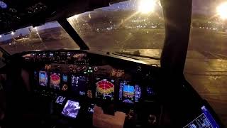 Boeing 737800  Night departure from Tenerife  cockpit view [upl. by Einrae]