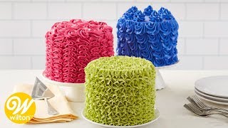 5 Ways to Decorate a Cake Using Tip 2D  Wilton [upl. by Ynoyrb864]