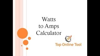 W to Amps  Watts to Amps Calculator  Convert Watts to Amps [upl. by Ardnekahs630]