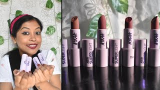 Nykaa SUPERLIGHT Feather Touch lipstick Review amp Swatches Nykaa Superlight Lipstick [upl. by Odrareg]