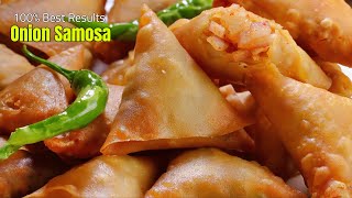 100 బెస్ట్ ఉల్లిపాయ సమోసా  Onion Samosa recipe in Telugu  How to make Ulli samosa  Vismai Food [upl. by Fayth782]