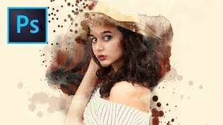 5Minute Watercolor Painting in Photoshop Nucly [upl. by Evvy]