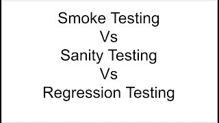 Smoke Sanity and Regression Testing with defination and examples in Hindi [upl. by Elleynad]