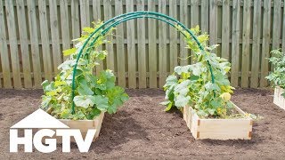 Way to Grow Easy PVC Garden Trellis  HGTV [upl. by Vito]