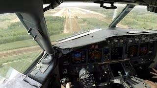 Boeing 737 cockpit view visual approach Full HD [upl. by Rasure]