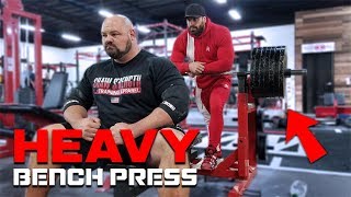 500LB BENCH PRESS SESSION WITH BRADLEY MARTYN [upl. by Idona]