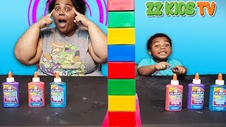 Twin Telepathy Slime Challenge ZZ Kids TV [upl. by Sandberg]