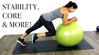 CORE amp MORE Stability Ball WORKOUT  Intermediate Level [upl. by Schaper]