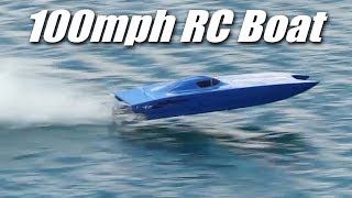 100mph RC Boat  Dual 12s Brushless Motors [upl. by Aniar82]