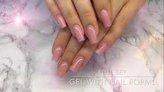 Full Set of Gel Nails with Nail Forms  Crispynails ♡ [upl. by Marni]