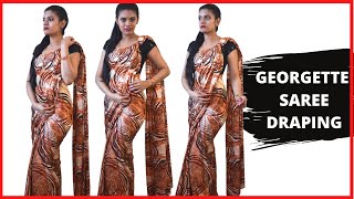 How to drape a georgette saree [upl. by Handel]