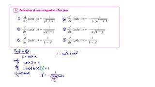 Derivatives of Inverse Hyperbolic Functions [upl. by Nalepka]