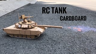 How to Make RC Tank with Cardboard that Shoots  RC T90 Tank [upl. by Dadinirt]