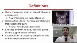 Lesson 4 What are Claims Sub Claims and Evidence [upl. by Modestia63]