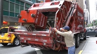 Garbage Trucks A Summer Afternoon in NYC [upl. by Carli684]