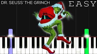 The Grinch  You’re A Mean One Mr Grinch  EASY Piano Tutorial [upl. by Ainahs]