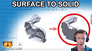 SOLIDWORKS Converting Surfaces to Solids multiple methods [upl. by Farhsa120]