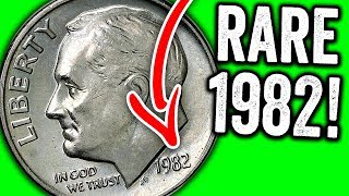 EXPENSIVE 1982 DIMES WORTH MONEY  RARE DIME COINS TO LOOK FOR IN POCKET CHANGE [upl. by Elbam]