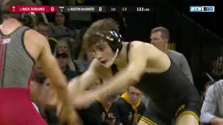 133 LBS 3 Nick Suriano Rutgers vs 8 Austin DeSanto Iowa  Big Ten Wrestling [upl. by Arihsat]