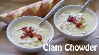 Easy New England Clam Chowder Recipe  The Frugal Chef [upl. by Goldshlag]