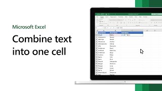 Combine text into one cell in Microsoft Excel [upl. by Ney]