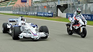 F1 Car vs Bike BMW Sauber F1 vs BMW S 1000 RR [upl. by Summer]