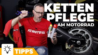 Kettenpflege am Motorrad Motorradkette reinigen fetten amp Co [upl. by Atikihc975]