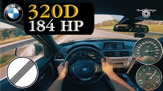 BMW F30 320D 2012  Acceleration on German Autobahn  Beschleunigung 100200 kmh  No Limit Highway [upl. by Zondra]