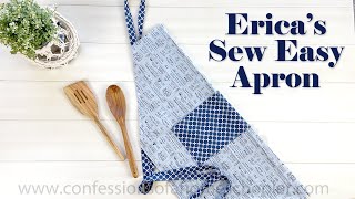 Ericas Sew Easy Adjustable Apron  TUTORIAL [upl. by Qifahs]