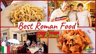 BEST ROMAN FOOD IN TRASTEVERE  What to Eat in Rome  Italian Food Tour [upl. by Netty285]