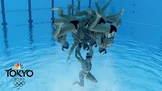 WILD underwater upsidedown view of artistic swimming  Tokyo Olympics  NBC Sports [upl. by Acinemod]