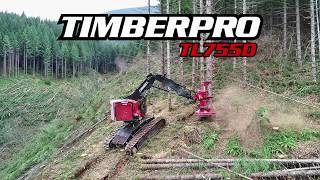 TimberPro TL755D Feller Buncher Cutting in Oregon  Quadco 24b [upl. by Crocker406]