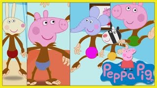 Peppa Pig Cinco macaquinhos pulando na cama em Português [upl. by Adnor]