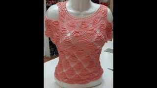 tutorial crochet blusa facil paso a pasohow to do blouse with subtitles in several lenguage [upl. by Anirrehs]