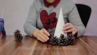 How to Make a Gorgeous Christmas Tree Out of Pinecones [upl. by Merp694]