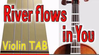 River flows in You  Violin  Play Along Tab Tutorial [upl. by Areehs701]