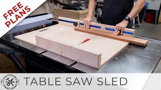 Simple Table Saw Sled with FREE Plans  DIY Woodworking [upl. by Ycal385]