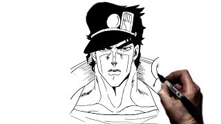 How to Draw Jotaro  Step By Step  JoJos Bizarre Adventure [upl. by Fogarty]