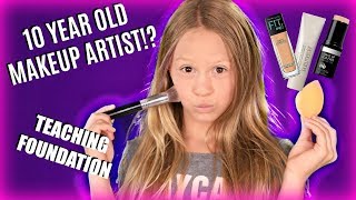 10 Year Old Kid Teaches Makeup Easy Foundation Routine Makeup Tutorial [upl. by Stafford]