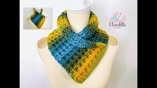 Crochet EASY COWL  Waffle stitch  Beginner [upl. by Kravits432]