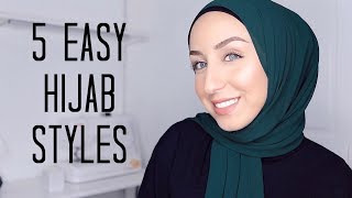 QUICK AND EASY HIJAB STYLES  Cotton Jersey amp Chiffon Tutorial [upl. by Binah789]