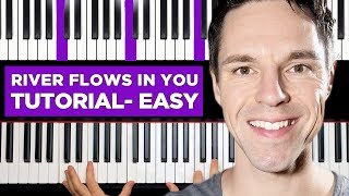 River flows in you  PIANO TUTORIAL  EASY [upl. by Acirderf489]