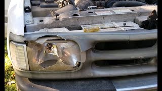 FAST  How to Remove Mazda Truck Headlight and Grille B2300 [upl. by Eceinehs380]