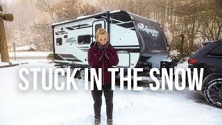 WINTER CAMPING IN A SNOWSTORM The Realities of RV Life  Rookies On The Road Ep 3 [upl. by Sokram]