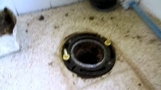 cast iron toilet flange replacement  plumbing tips [upl. by Tera]